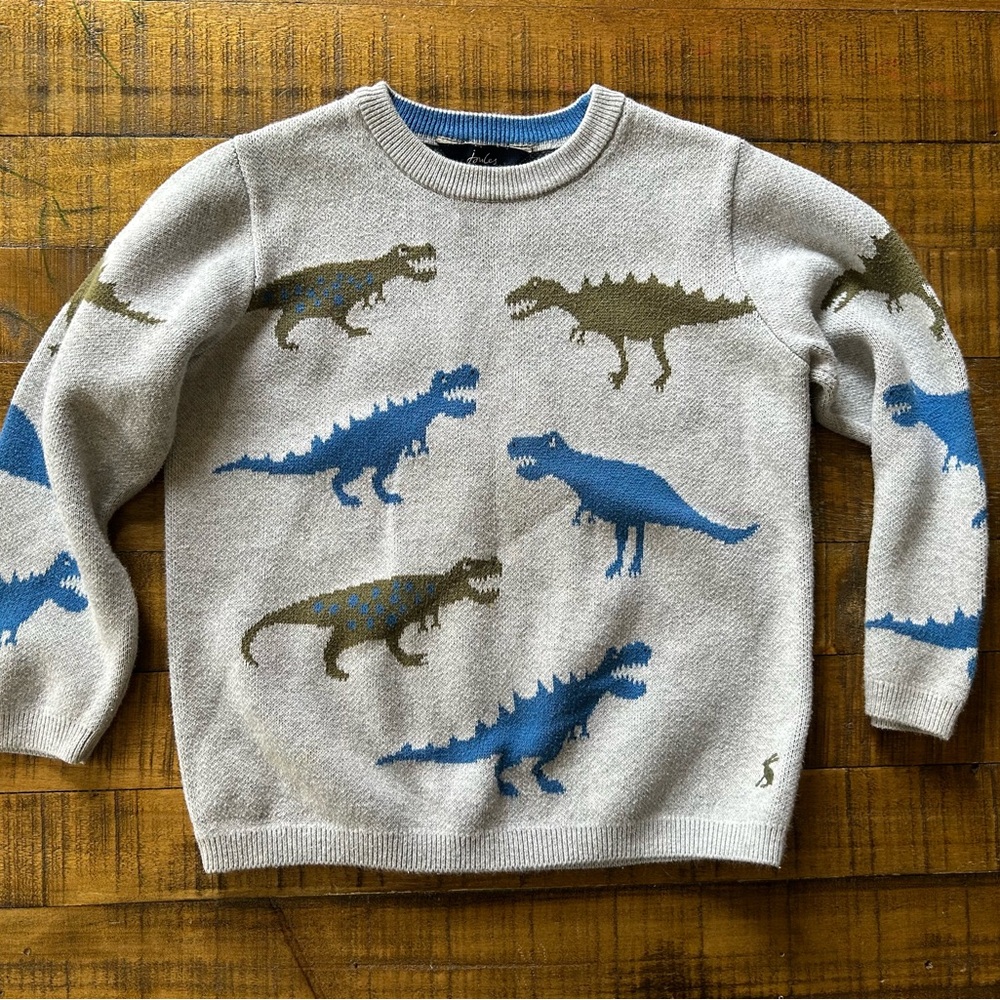 Joules | Gray Dinosaur Sweater